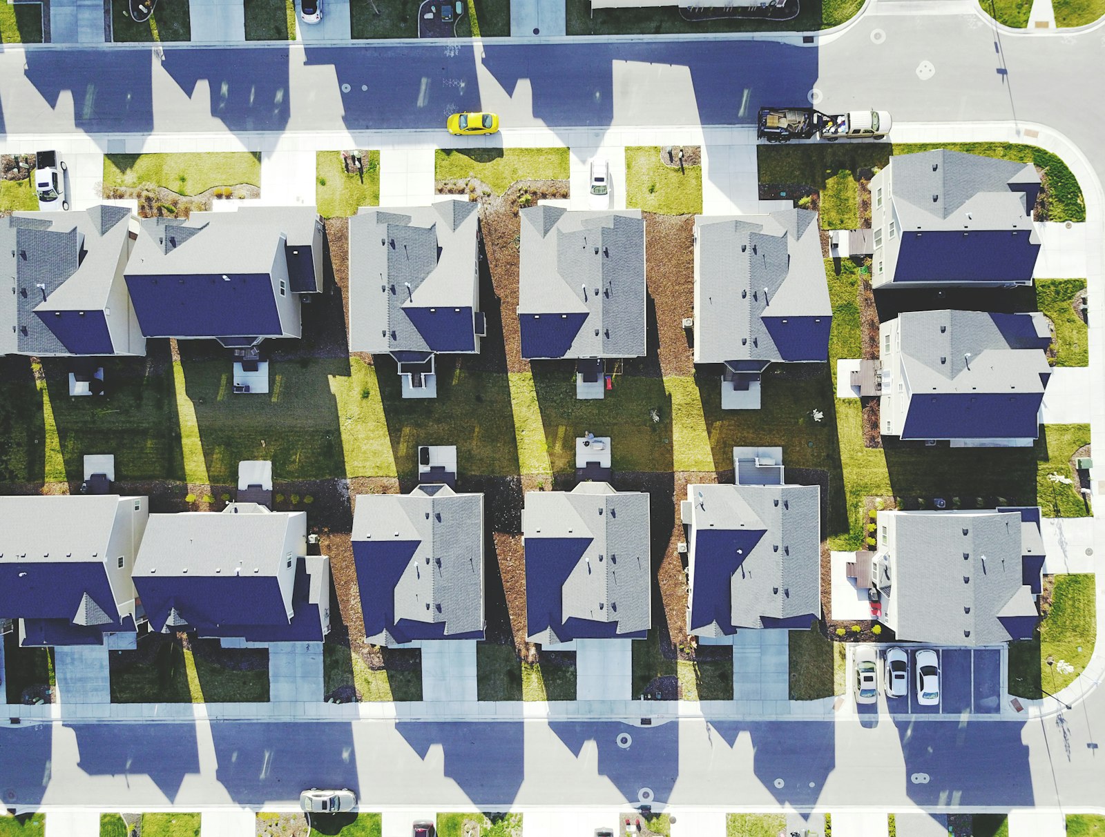 Site rent increases in manufactured home parks Aerial view of homes on individual sites in a residential community